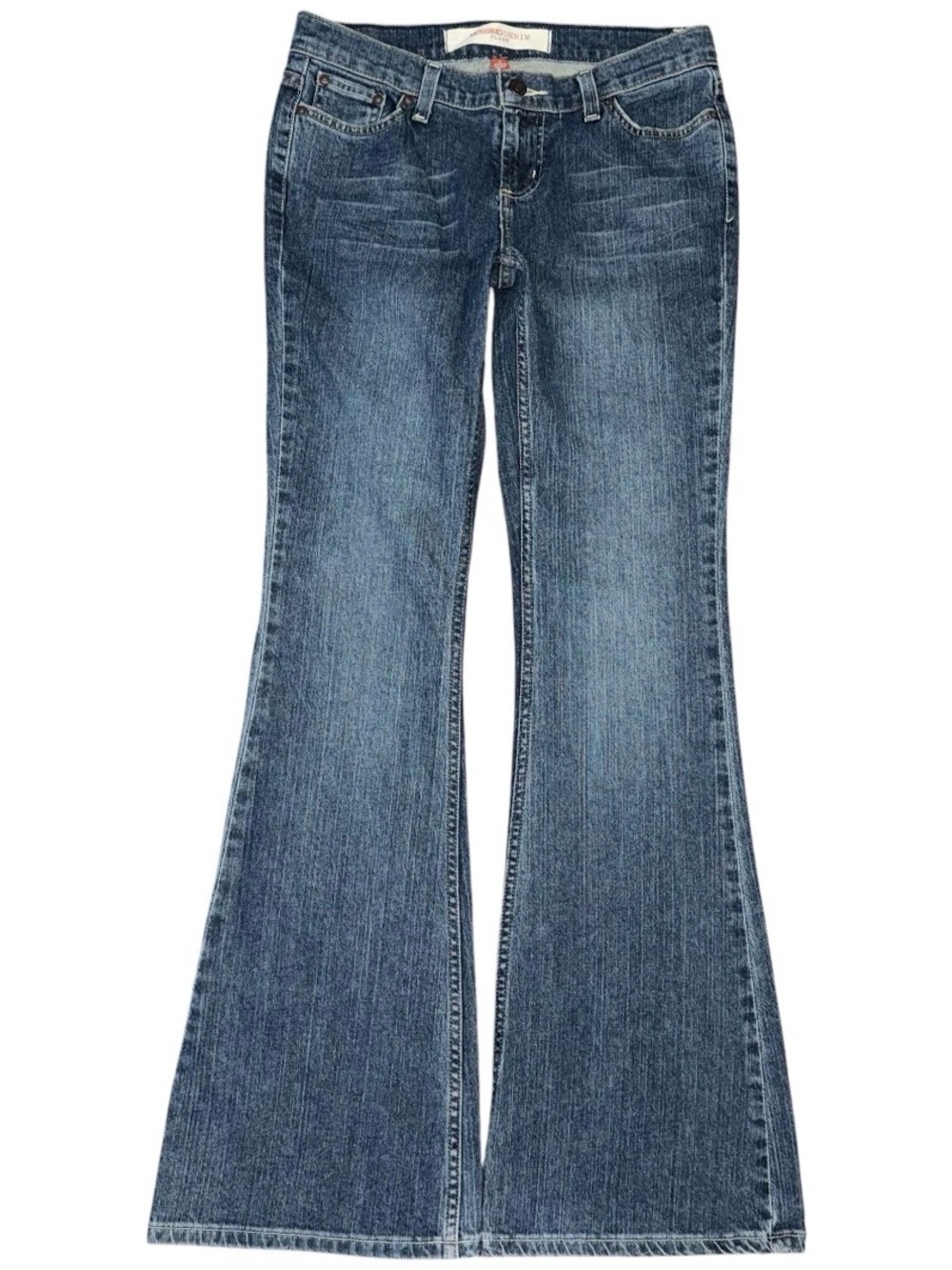 Vintage Y2K Mossimo Denim Low Rise Flare Jeans Juniors Sz 5 (28x33) Boho Stretch
